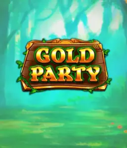 Enter the magical forest of the Gold Party game by Pragmatic Play, showcasing a beautifully designed wooden sign adorned with golden letters. The backdrop of misty green forest which adds a touch of enchantment to the slot's theme. Ideal for players who love enchanted forest settings, providing a whimsical gaming experience. 